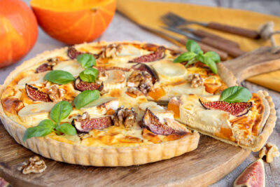 Kürbisquiche mit Ziegenkäse