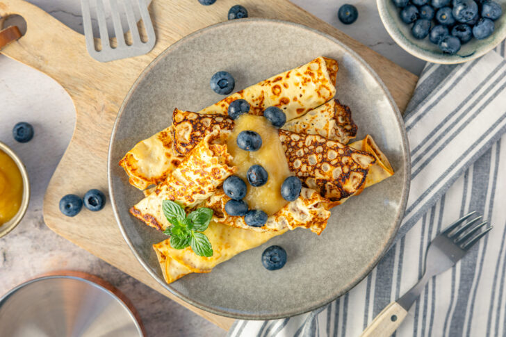 Low-Carb-Quarkpfannkuchen ohne Mehl