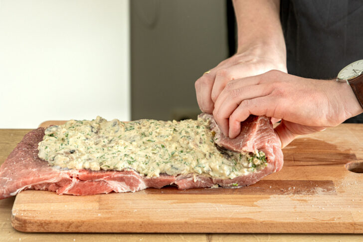 Rollbraten einrollen
