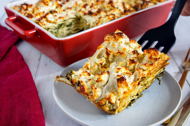 Spinatlasagne mit Feta