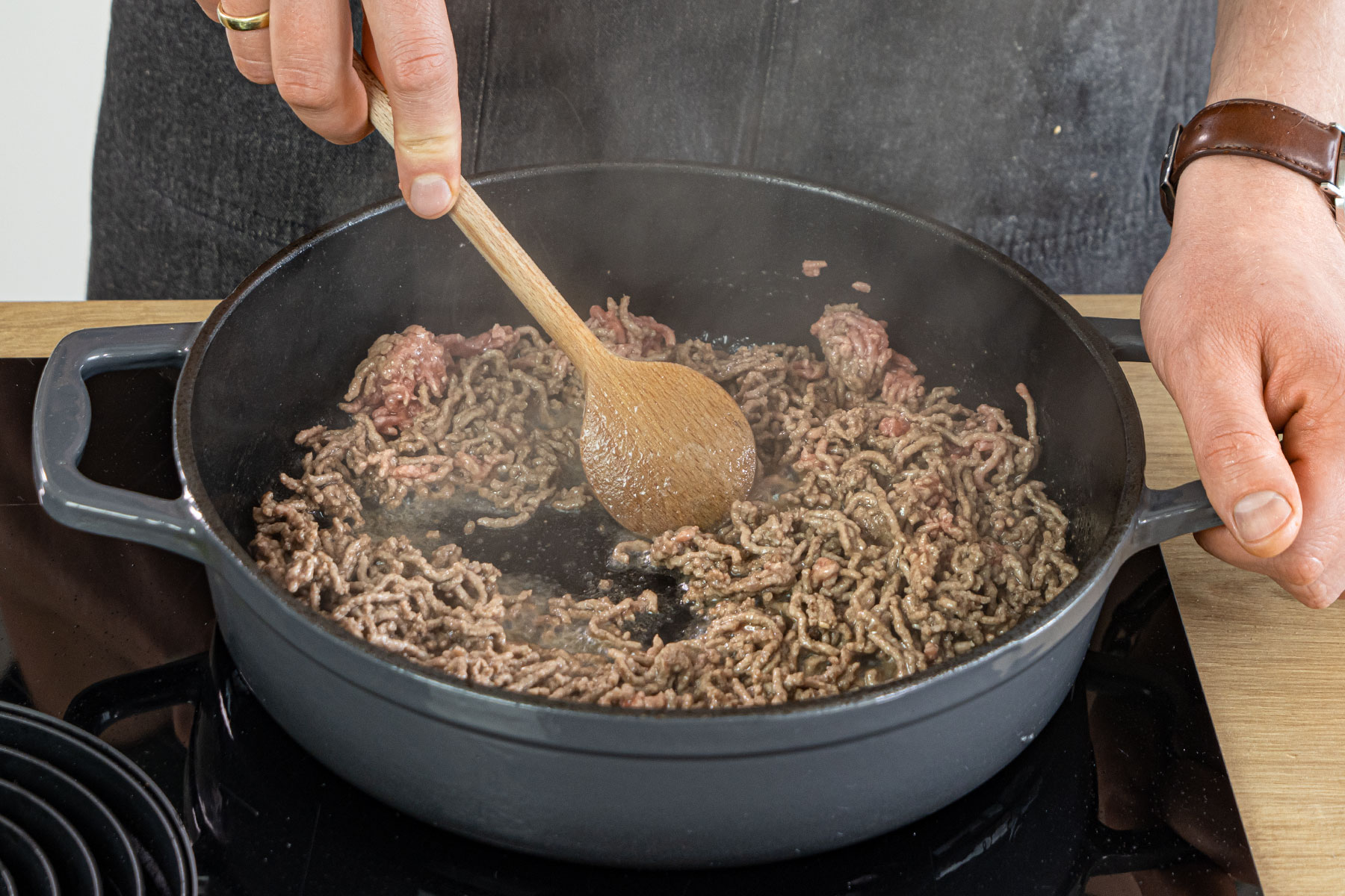 Hackfleisch anbraten