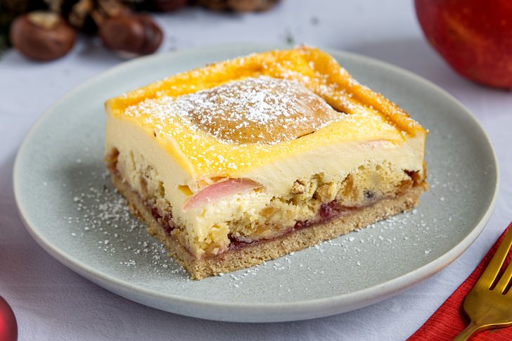 Bratapfelkuchen mit Schmand Vom Blech