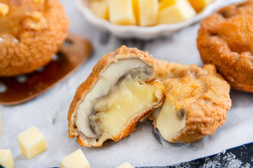 Cheesy Mushrooms: Gefüllte frittierte Champignons