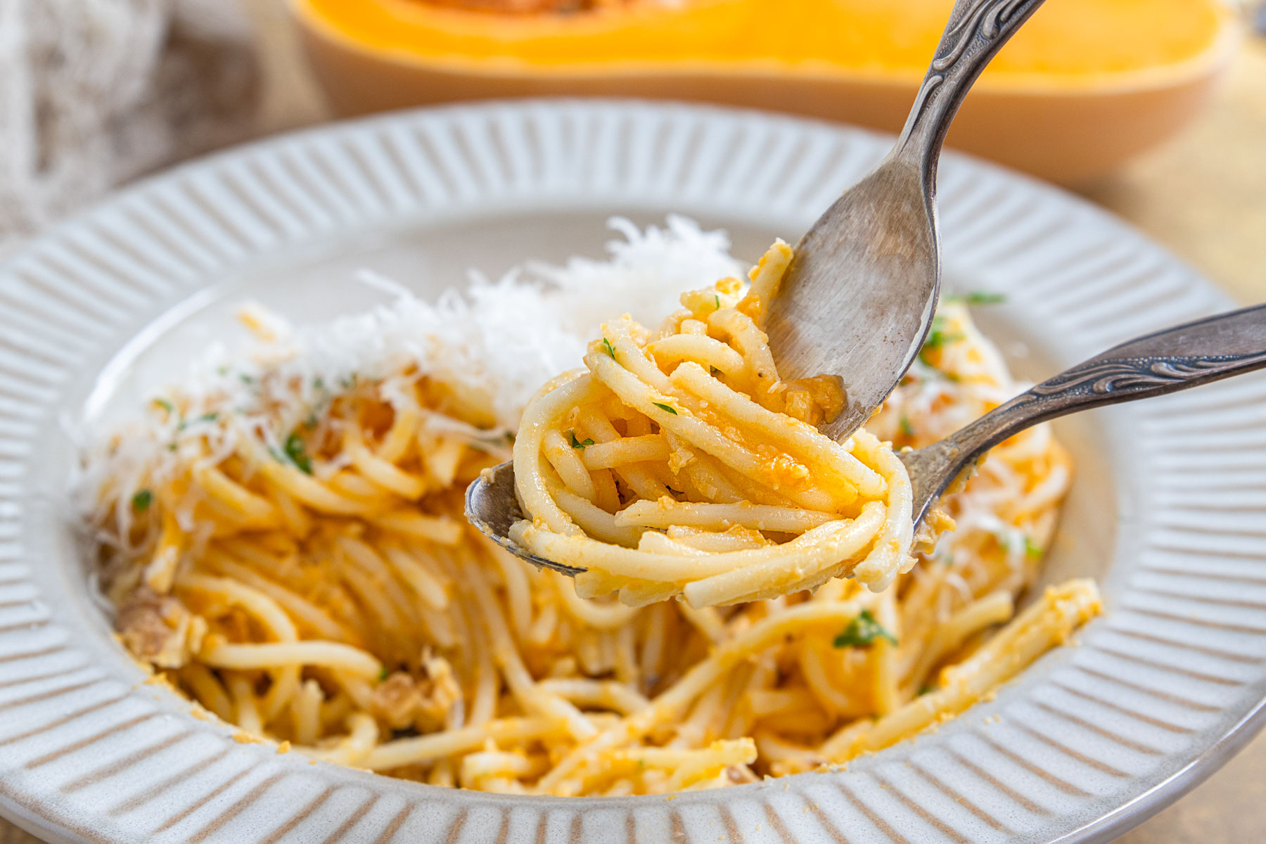 Kürbis-Spaghetti mit Butternut