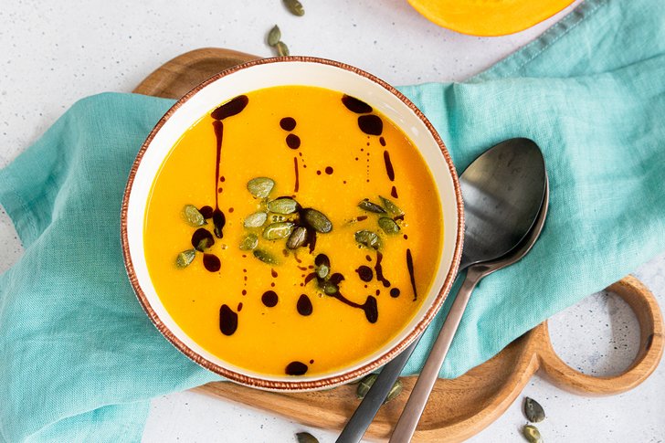 Kürbissuppe mit Orangensaft