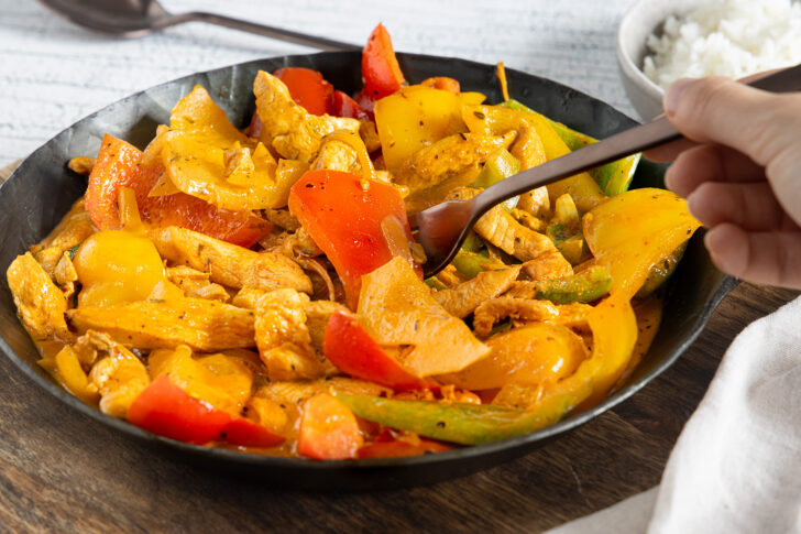 Paprika-Sahne-Hähnchen-Geschnetzeltes