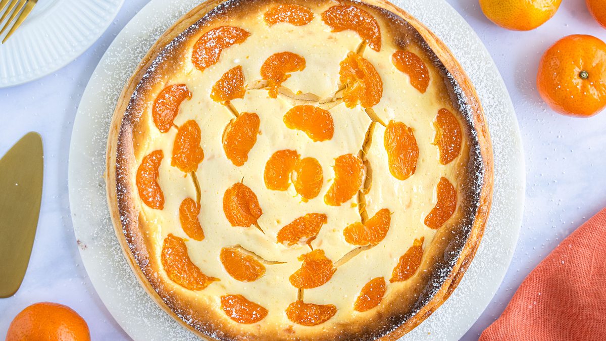 Quarkkuchen mit Mandarinen ohne Boden