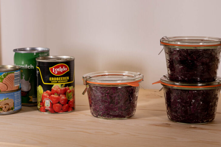 eingekochten Rotkohl lagern