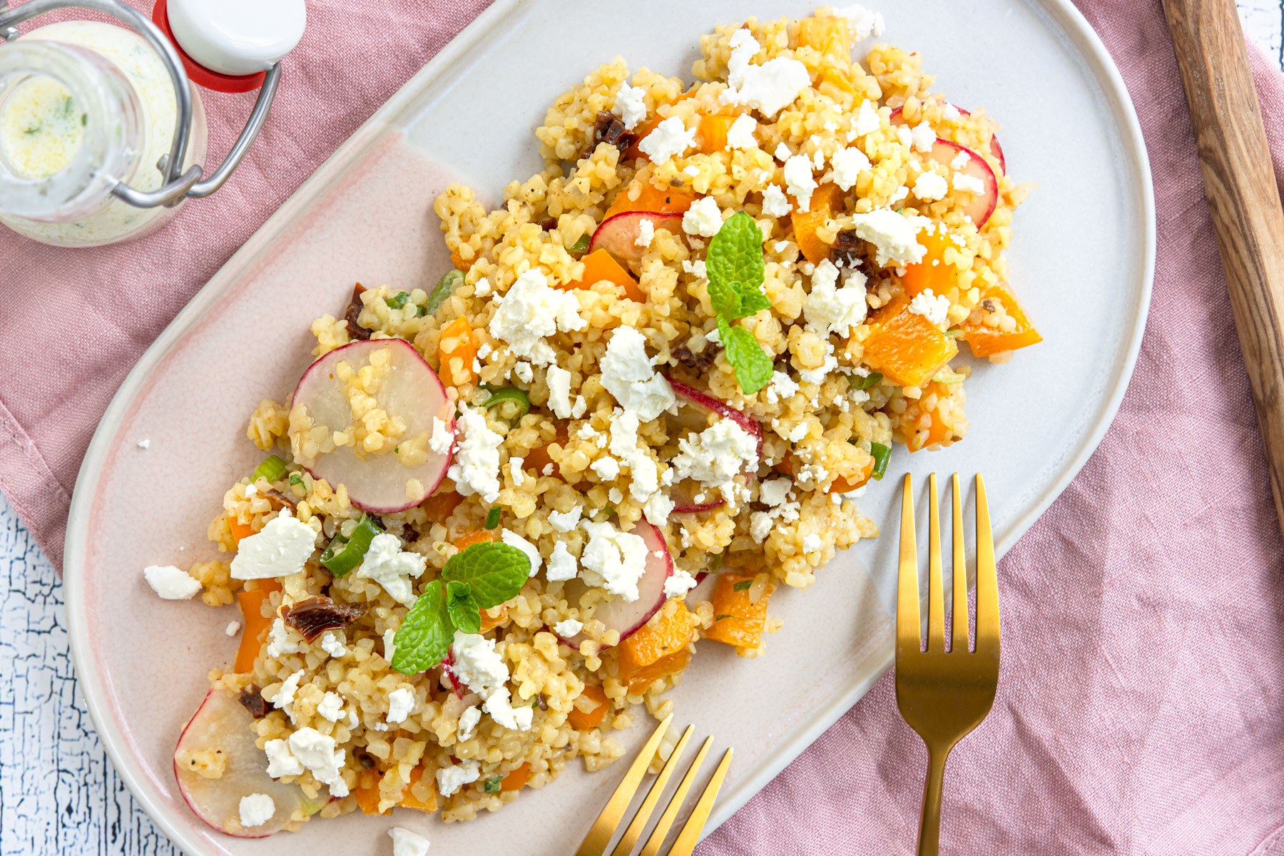 Bulgursalat mit Feta