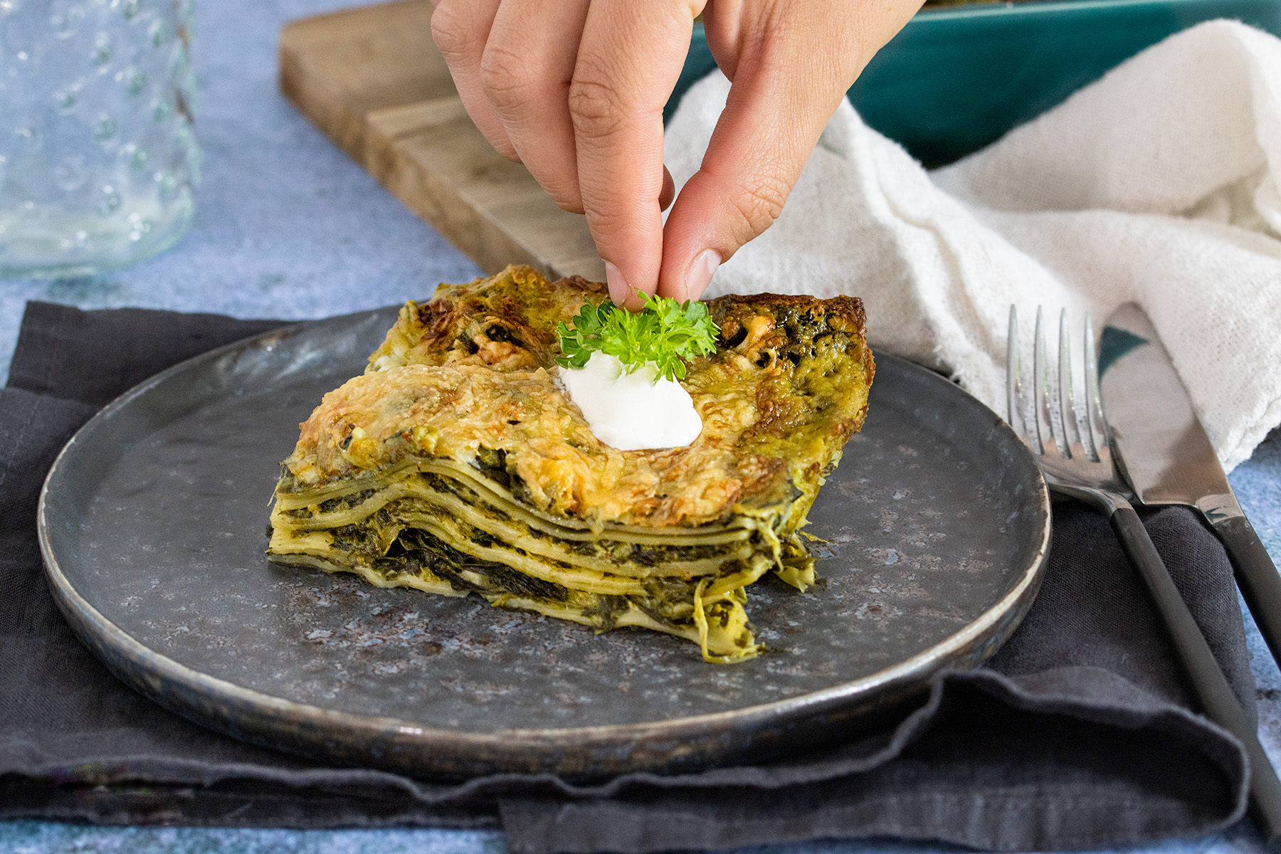 Einfache Spinatlasagne
