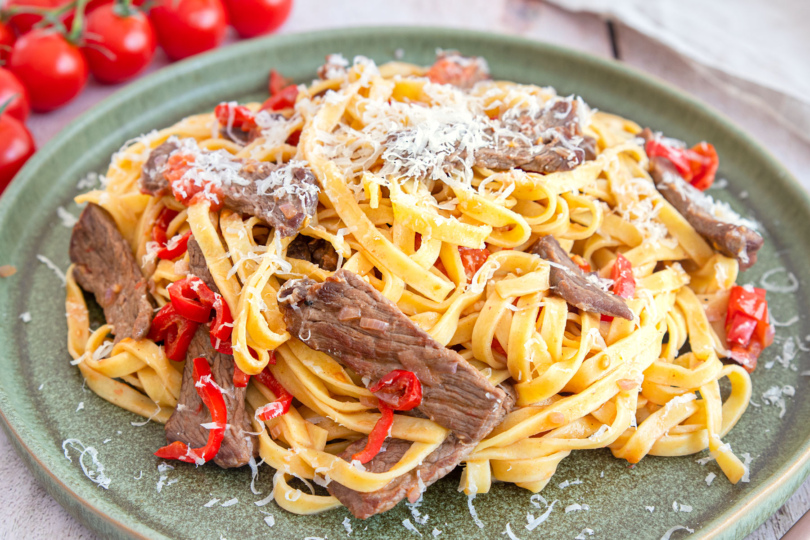 Pasta mit Rinderfilet