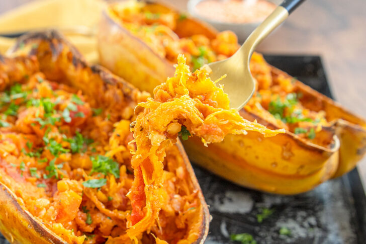 Spaghetti-Kürbis vegan zubereiten