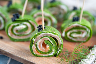Lachs-Röllchen mit Frischkäse