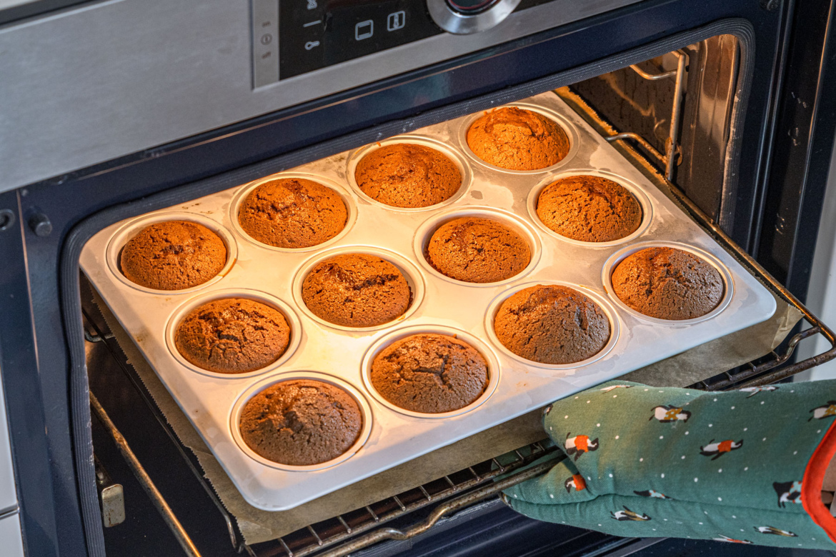 wie lange backen Muffins im Ofen?