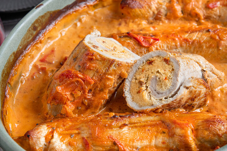 Schweinerouladen mit Frischkäse
