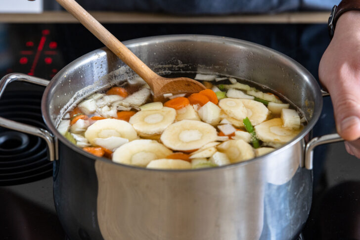 Gemüse weich kochen