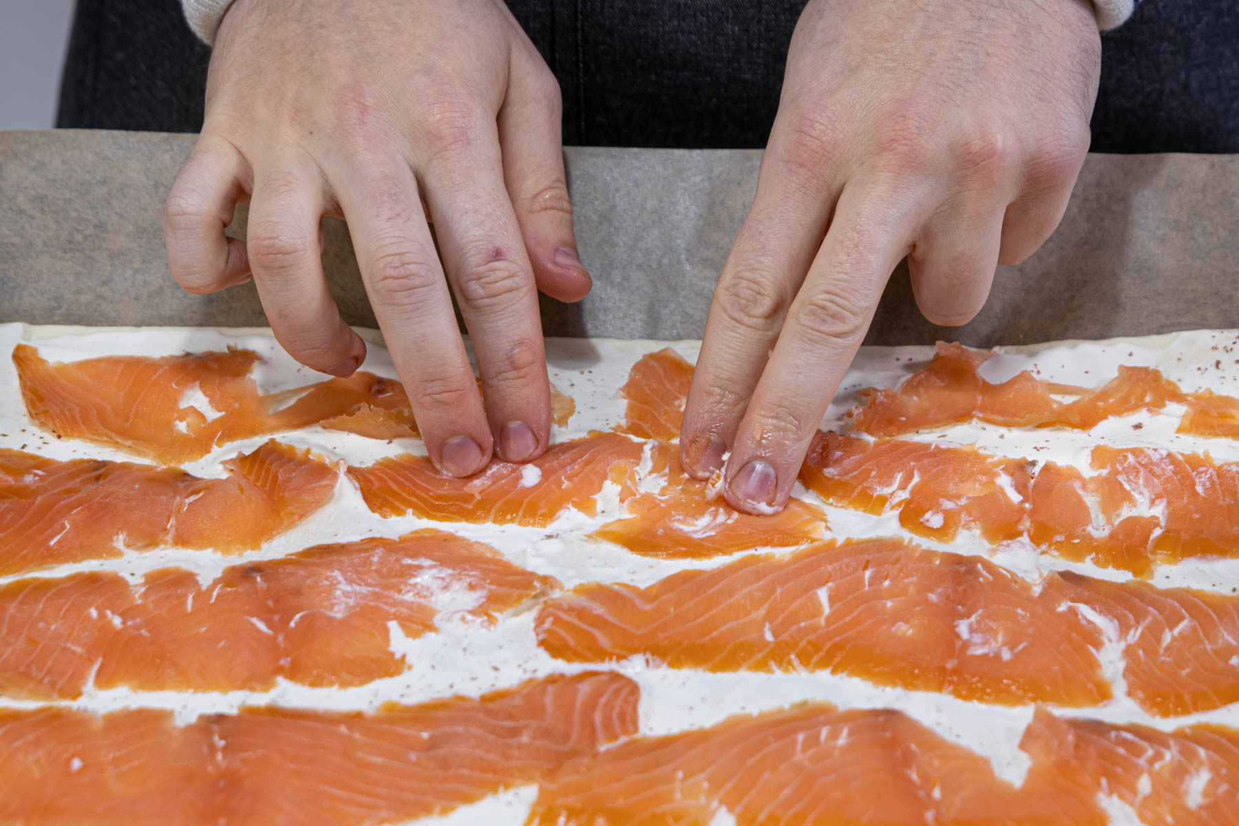 Blätterteigschnecken mit Lachs