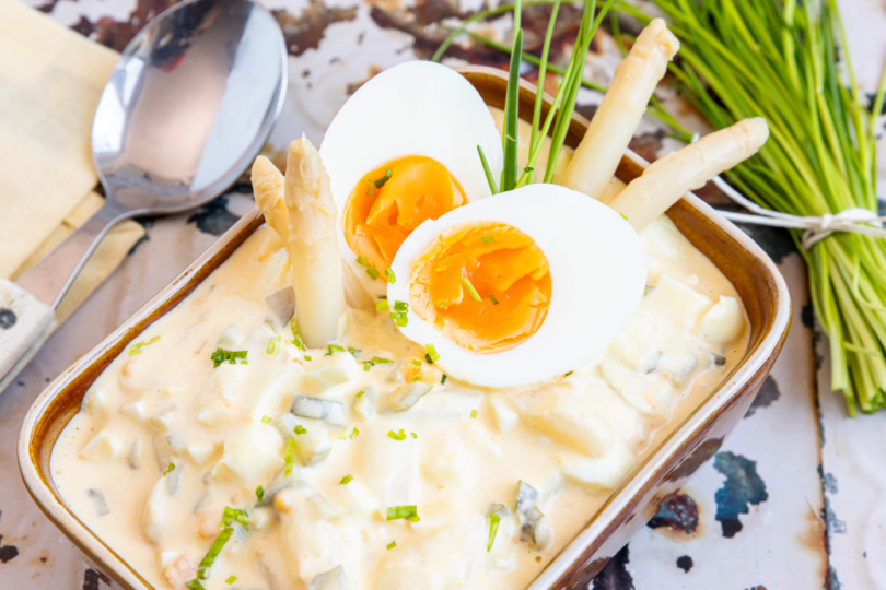 Eiersalat mit Spargel