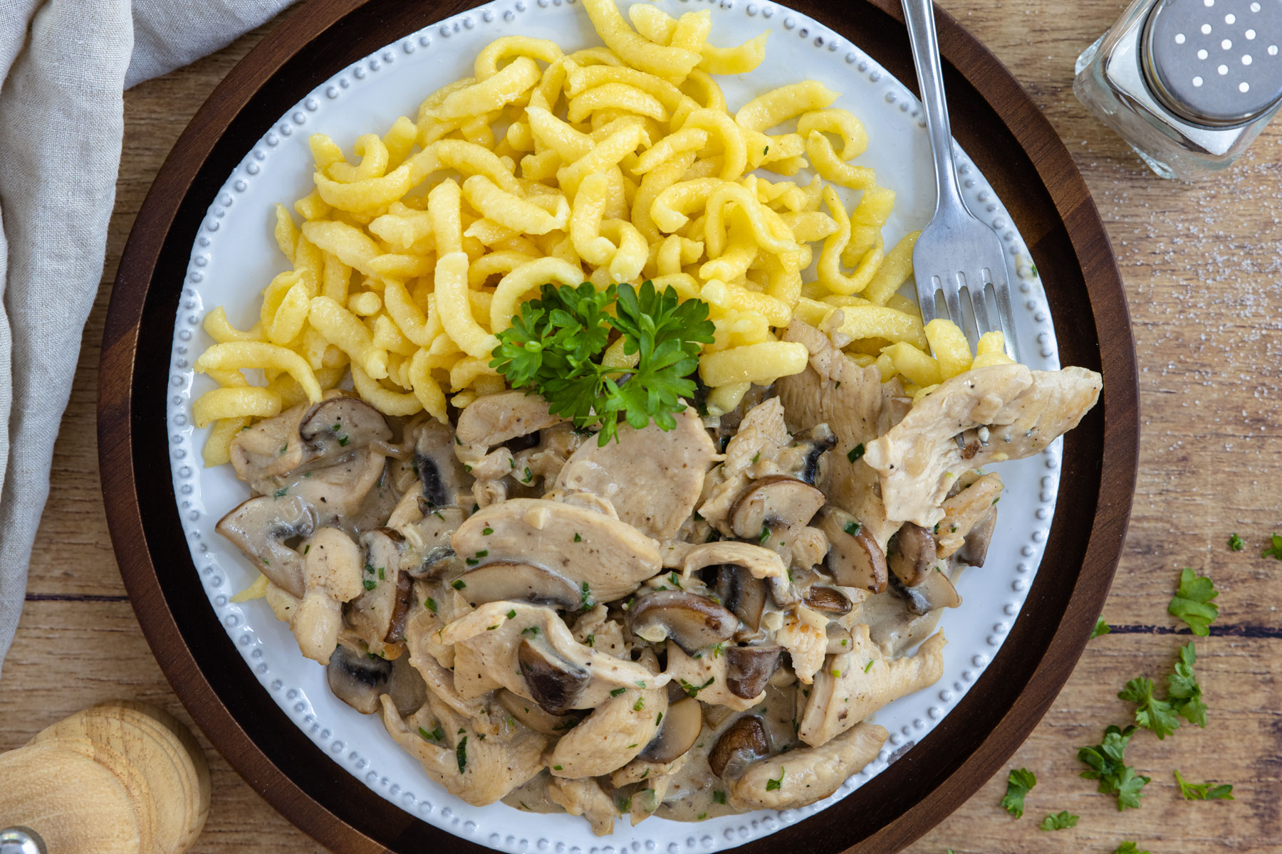 Hähnchengeschnetzeltes mit frischen Champignons