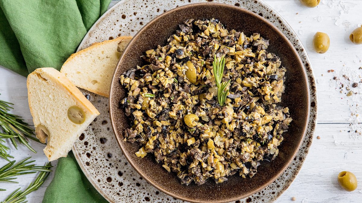 Vegane Oliventapenade ohne Sardellen