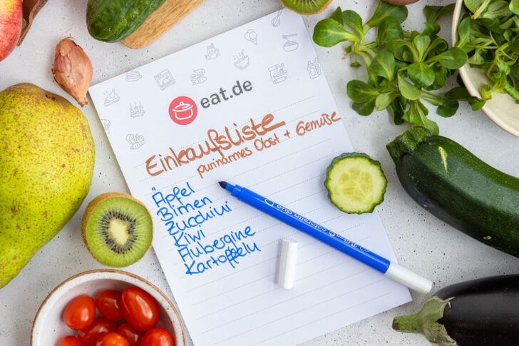 Purinarmes Gemüse & Obst sollten immer auf dem Einkaufszettel landen