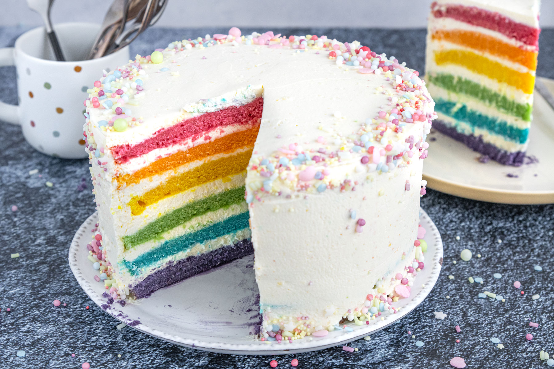 Regenbogenkuchen