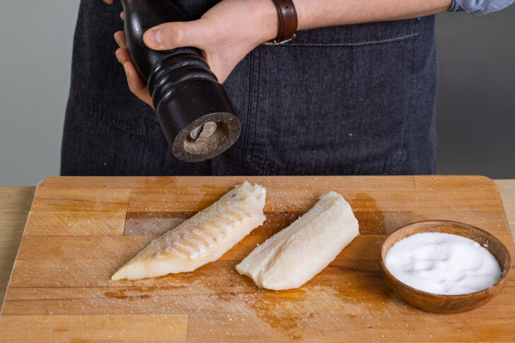 Rotbarschfilet pfeffern