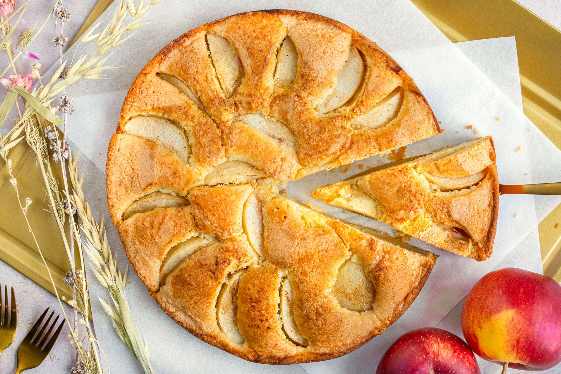 schneller versunkener Apfelkuchen
