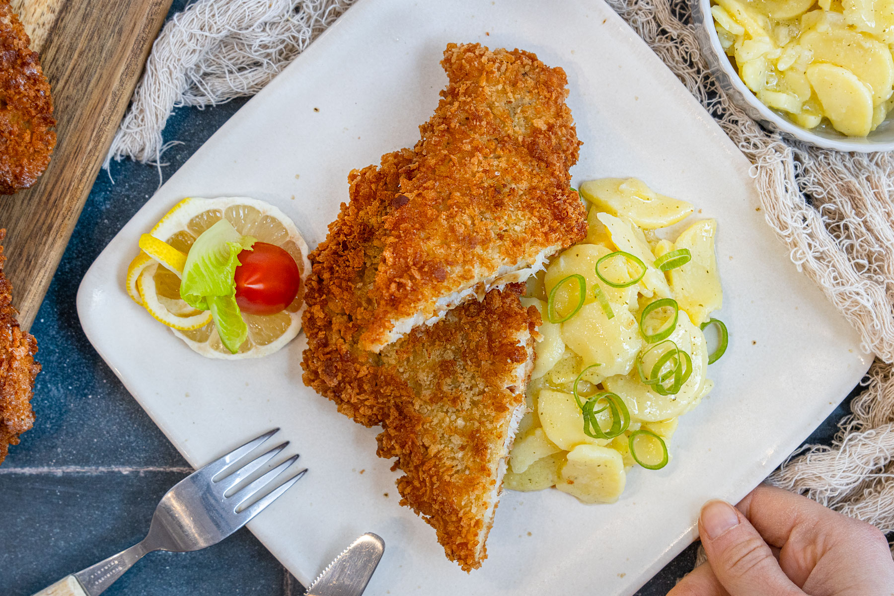 Paniertes Seelachsfilet