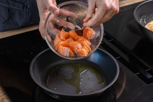 Lachs anbraten