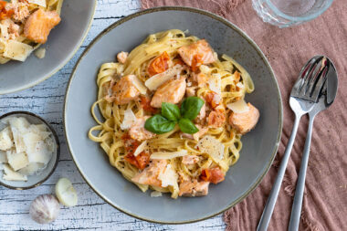 Tagliatelle mit Lachs Sahne-Sauce