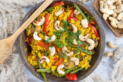 vegetarische asiatische Reispfanne
