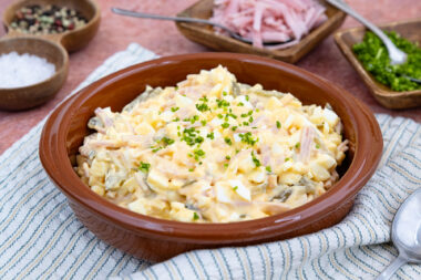 Eiersalat mit Schinken