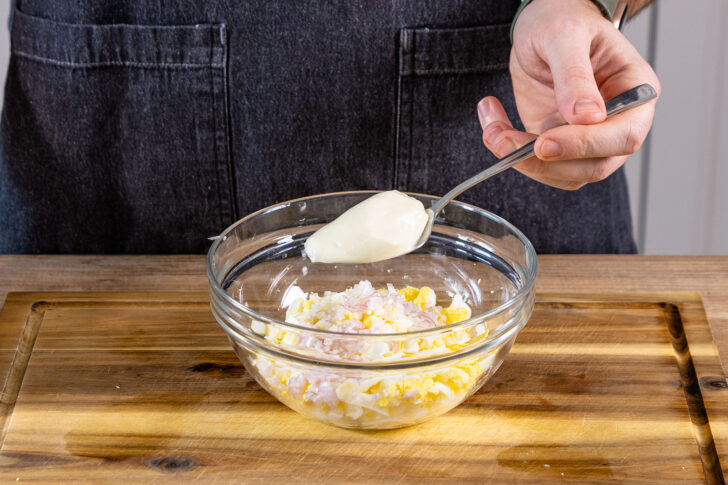 Mayonnaise dazugeben