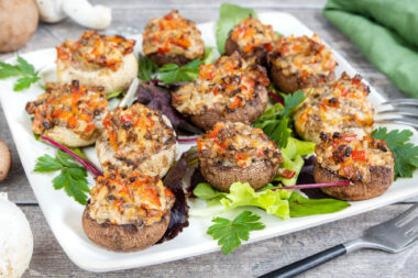 vegetarisch gefüllte Champignons