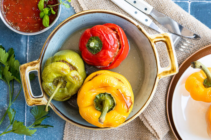 Gefüllte Paprika nach Original-Rezept mit Hackfleisch