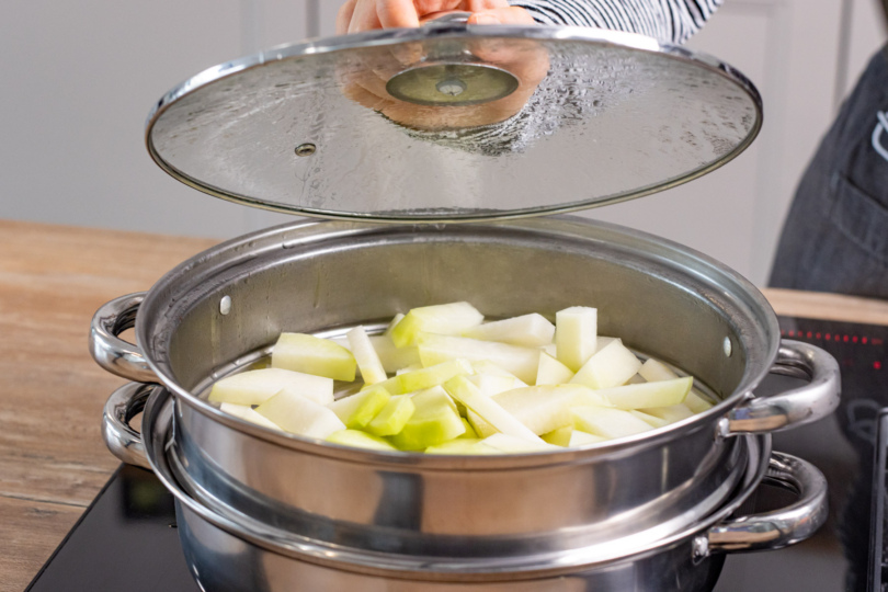 Kohlrabi im Dampfgarer