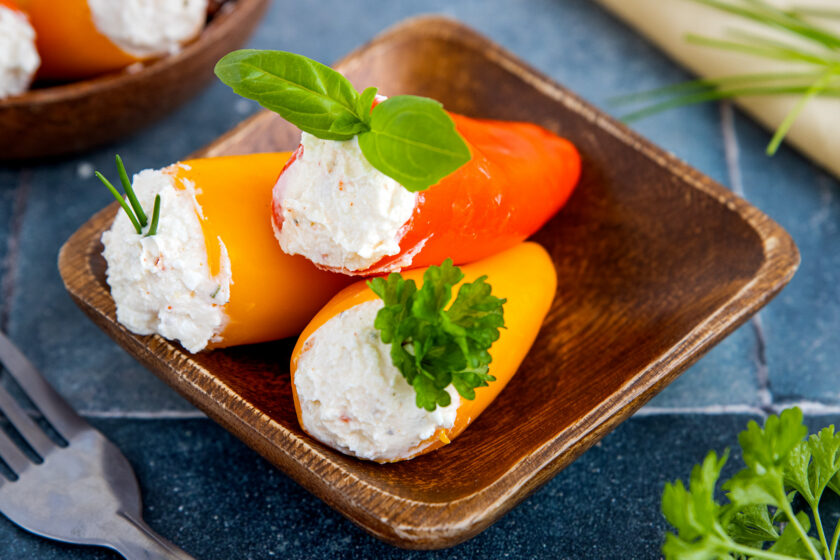 Gefüllte Paprika mit Frischkäse