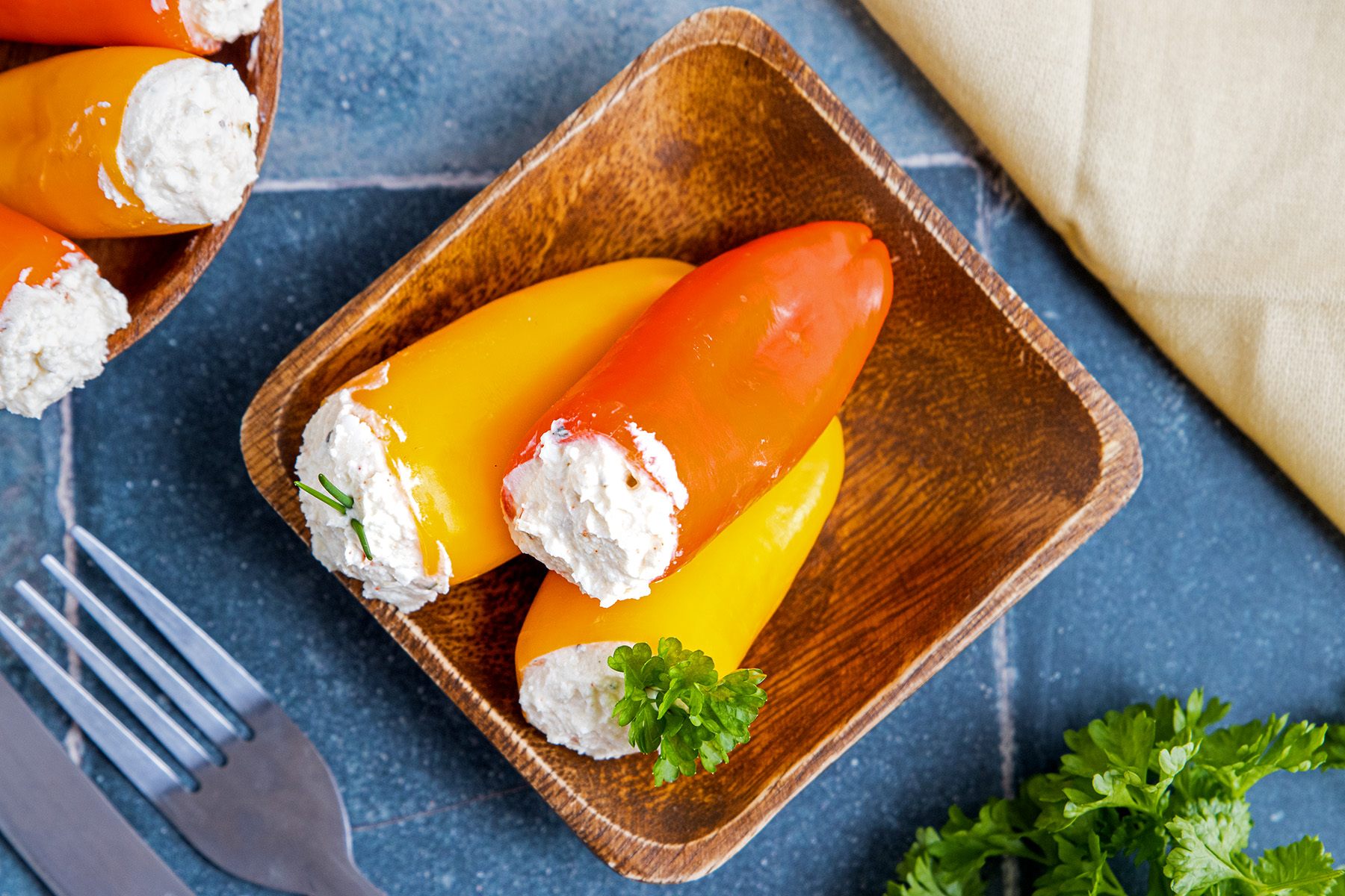 Gefüllte Paprika mit Frischkäse