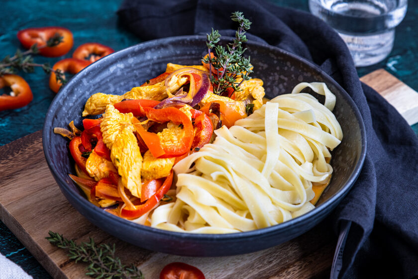 Putengeschnetzeltes mit Paprika-Gemüse