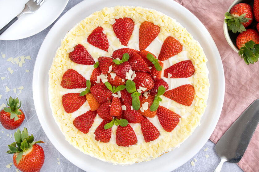 Schnelle Erdbeertorte ohne Backen