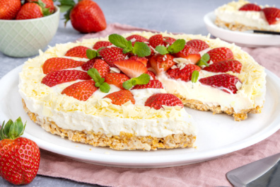 Schnelle Erdbeertorte ohne Backen