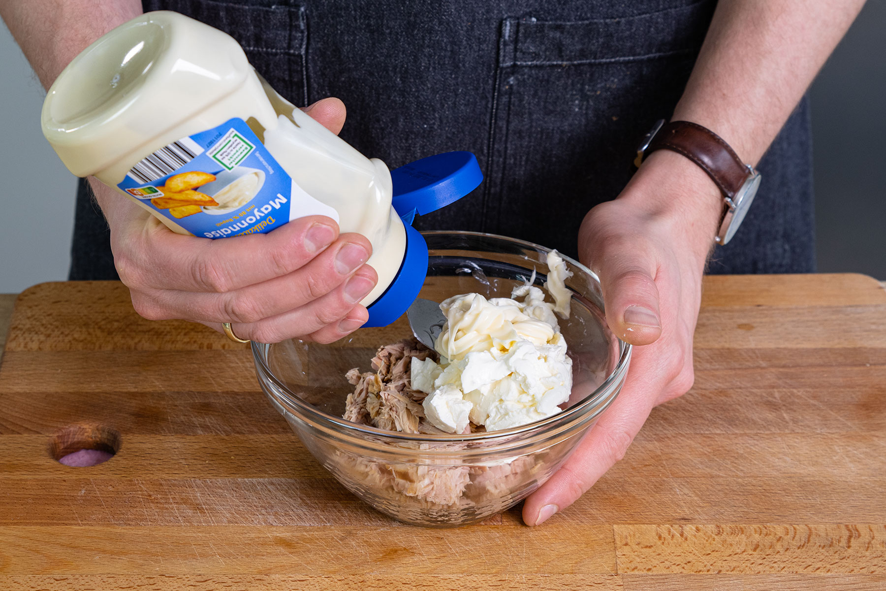 Mayonnaise dazugeben