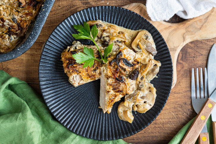 Zwiebelschnitzel aus dem Backofen