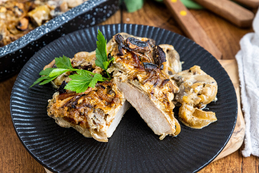 Zwiebelschnitzel aus dem Backofen