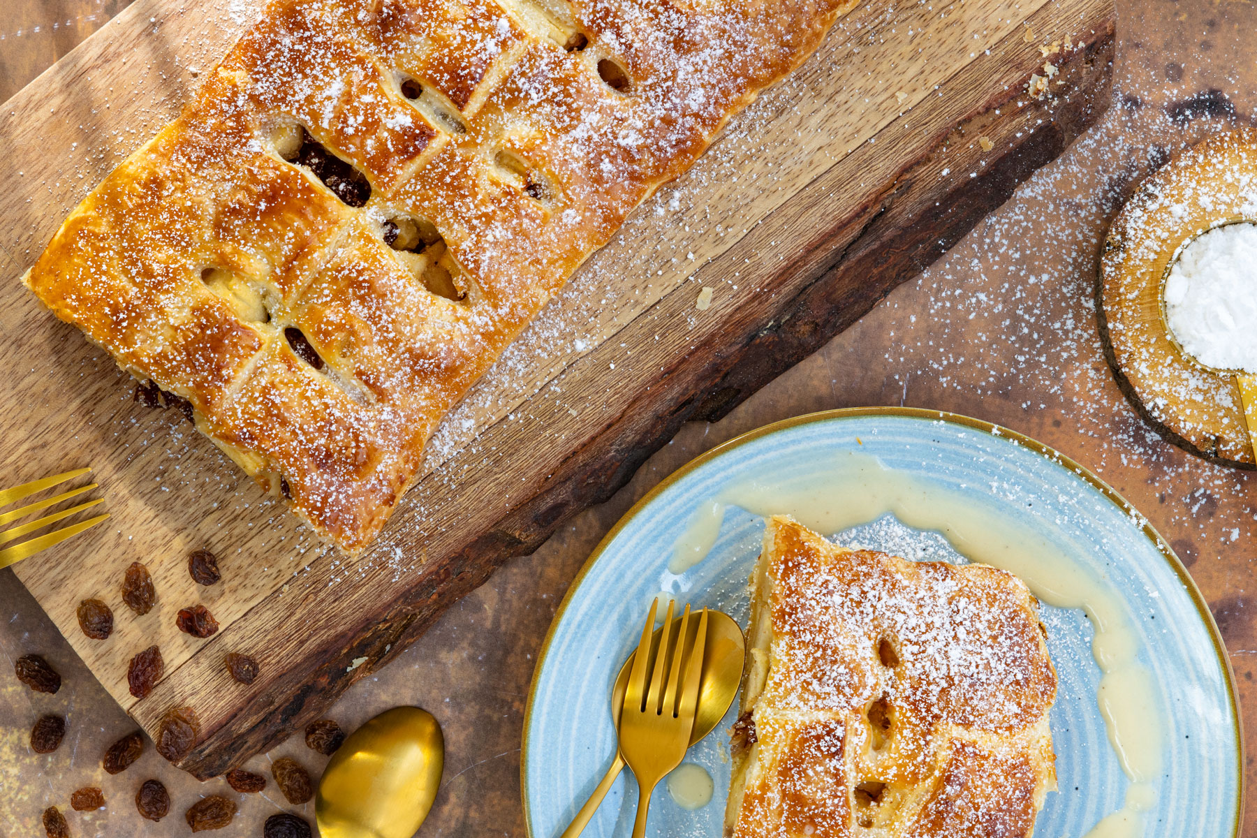 Apfelstrudel mit Blätterteig