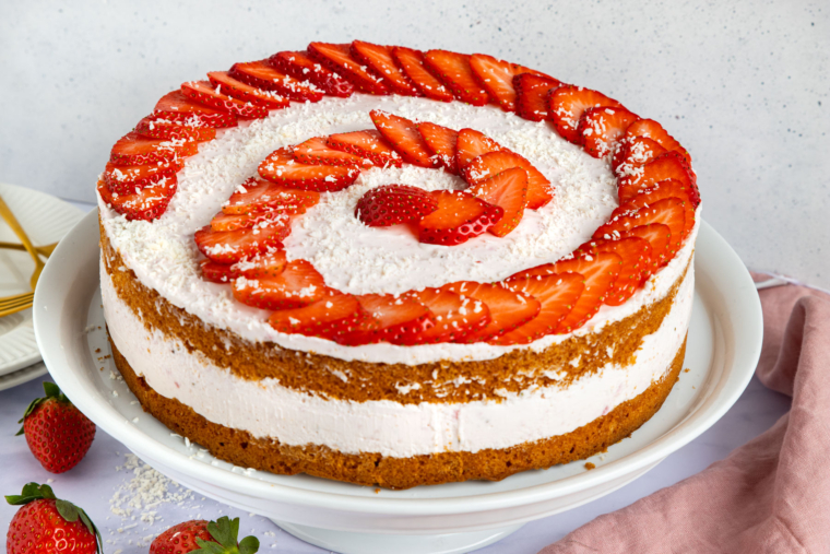 Stilvolle Schnelle Erdbeer Mascarpone Torte Bild