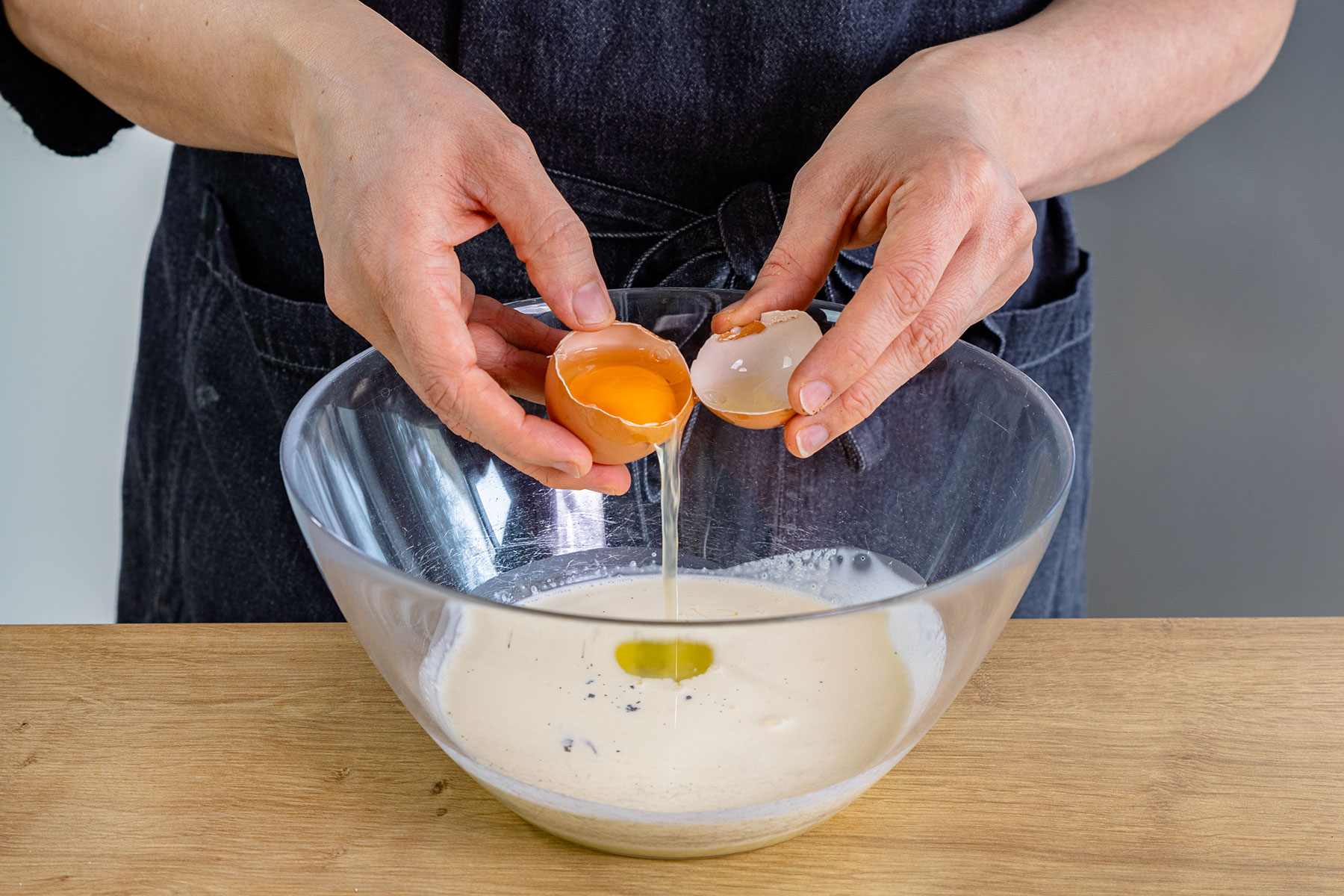 Eier dazugeben