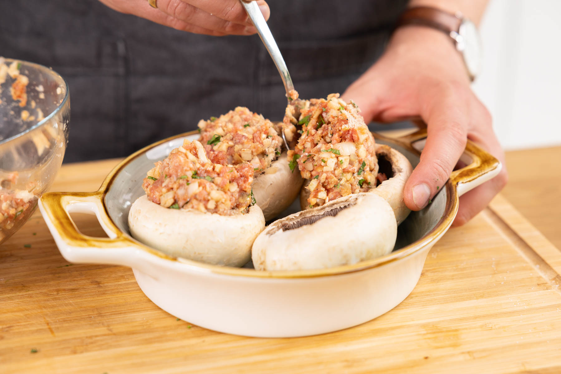 Gefüllte Champignons mit Hackfleisch
