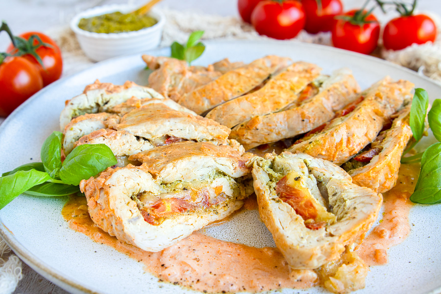 Gefüllte Putenbrust mit Tomate-Mozzarella